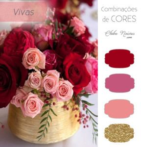 Combinação de Cores Vivas Para Decoração - Dois Tons de Rosa, Vermelho e Dourado