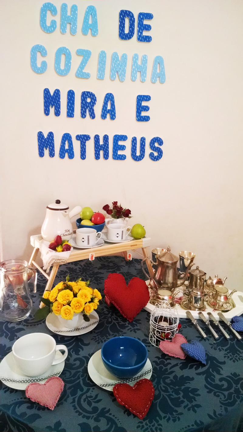 mesa do chá - chá de cozinha mira e matheus