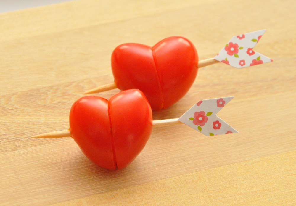 Coração com Tomate Cereja