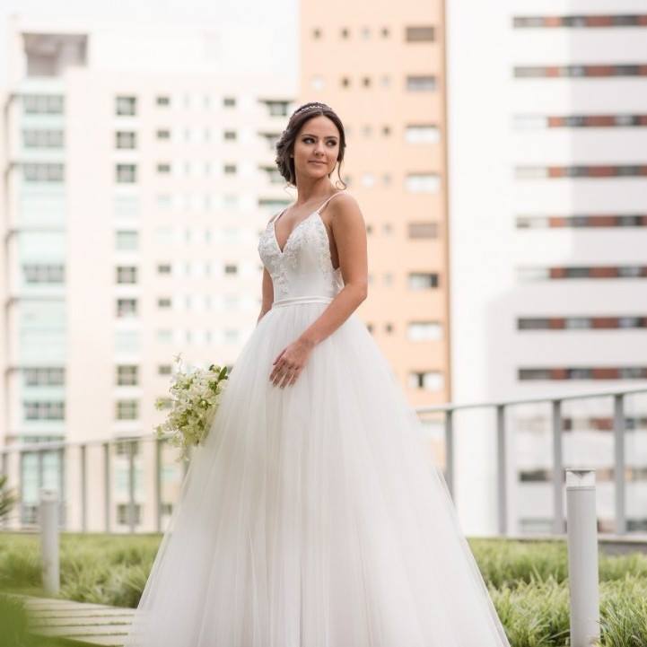 vestido de noiva longo princesa