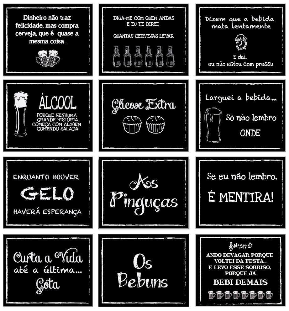 Plaquinhas com frases divertidas tema Boteco ref. 581 (Venda