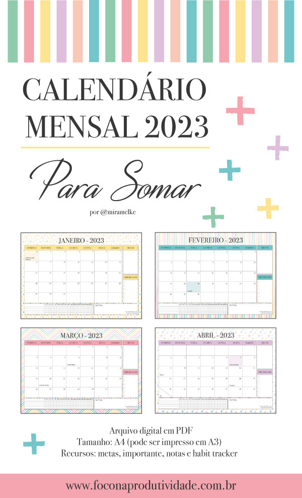 Calendário Mensal Infantil (digital) –